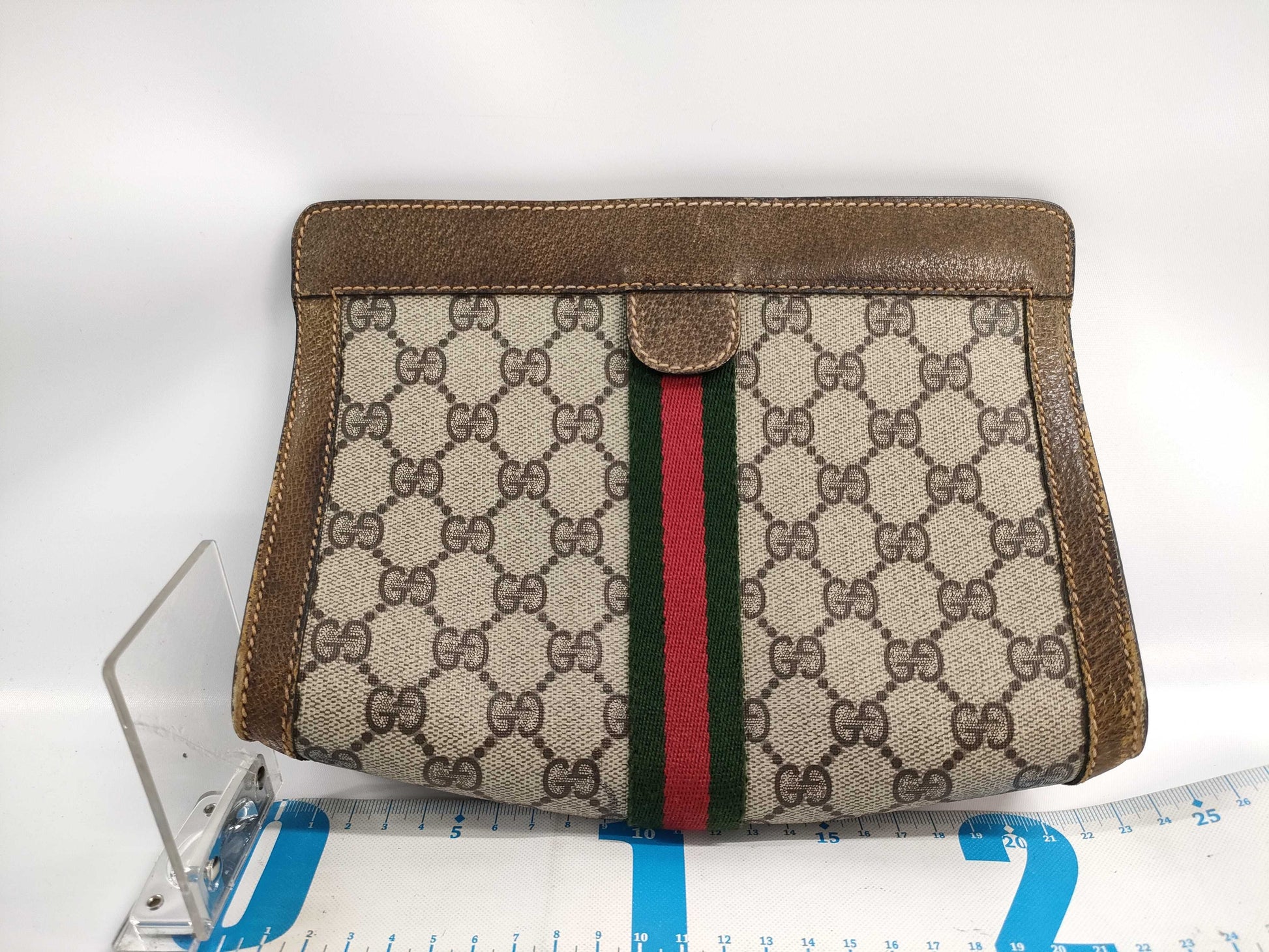 GUCCI GG Supreme 67 014 2125 Sherry Line Brown Pouch