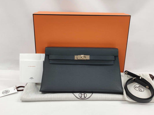 HERMES Kelly Kelly Elan/W engraved/PG hardware handbag
