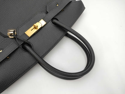 HERMES Birkin 35 Black?? E Stamp G Hardware Tote Bag