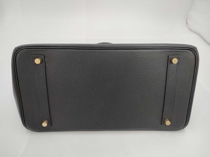 HERMES Birkin 35 Black?? E Stamp G Hardware Tote Bag