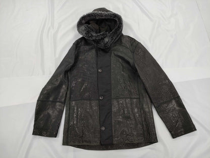 LOUIS VUITTON Fur Leather Coat Jacket