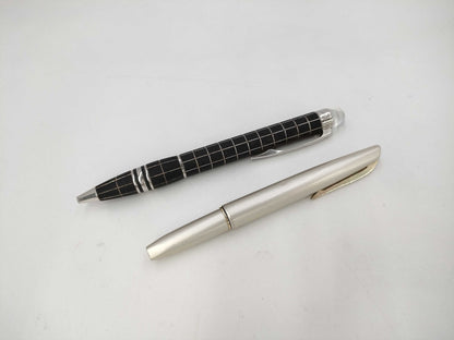 Montblanc Metal Rubber / Platinum 18k 2-piece pen/fountain pen