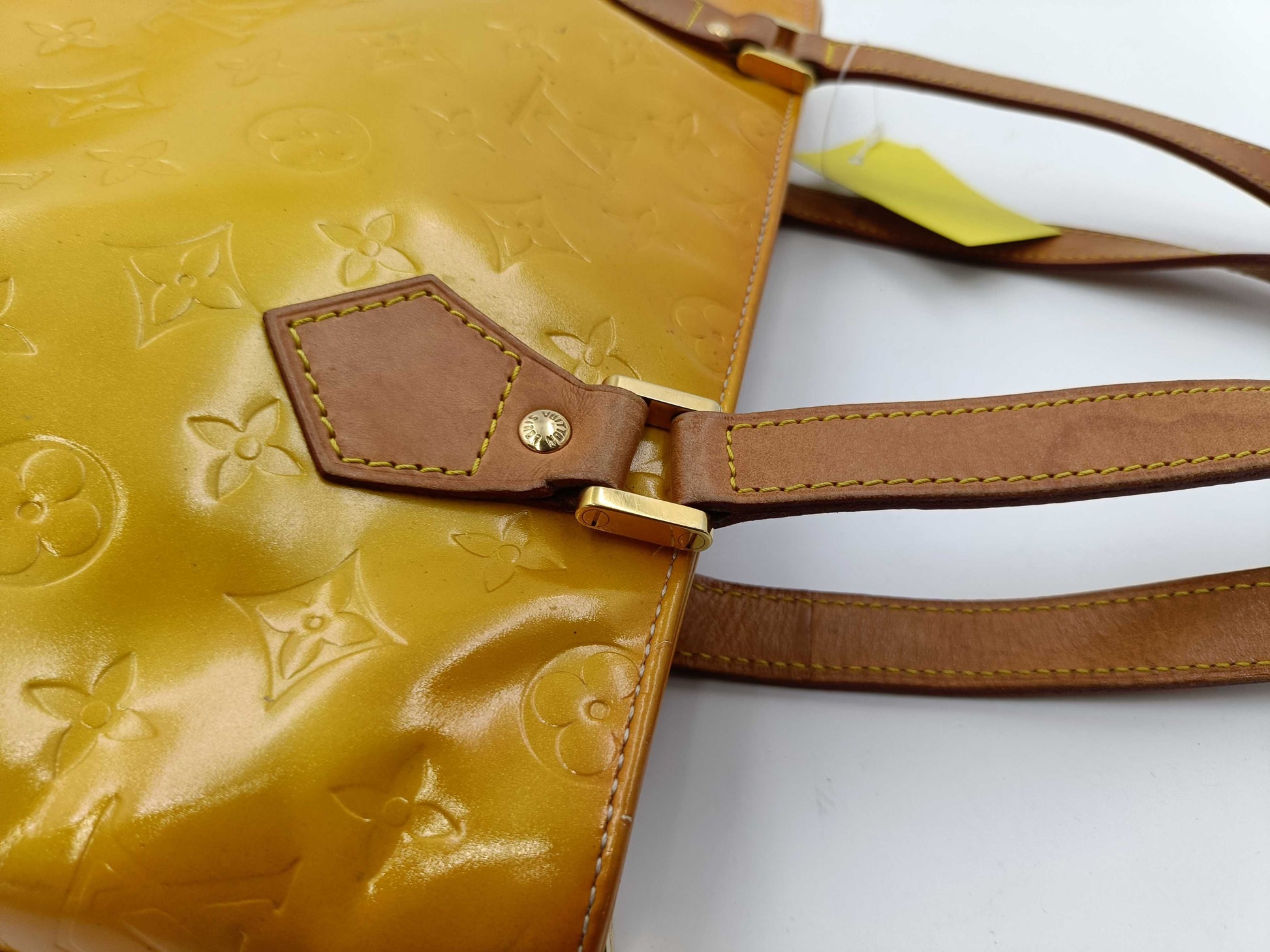 LOUIS VUITTON Vernis Houston Yellow Tote Bag