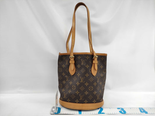 LOUIS VUITTON Monogram M42238 Petit Bucket/Tote Bag with Pouch