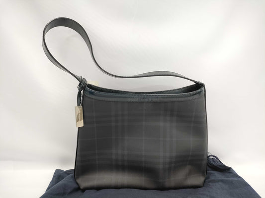 BURBERRY Check Shoulder Enamel Handbag