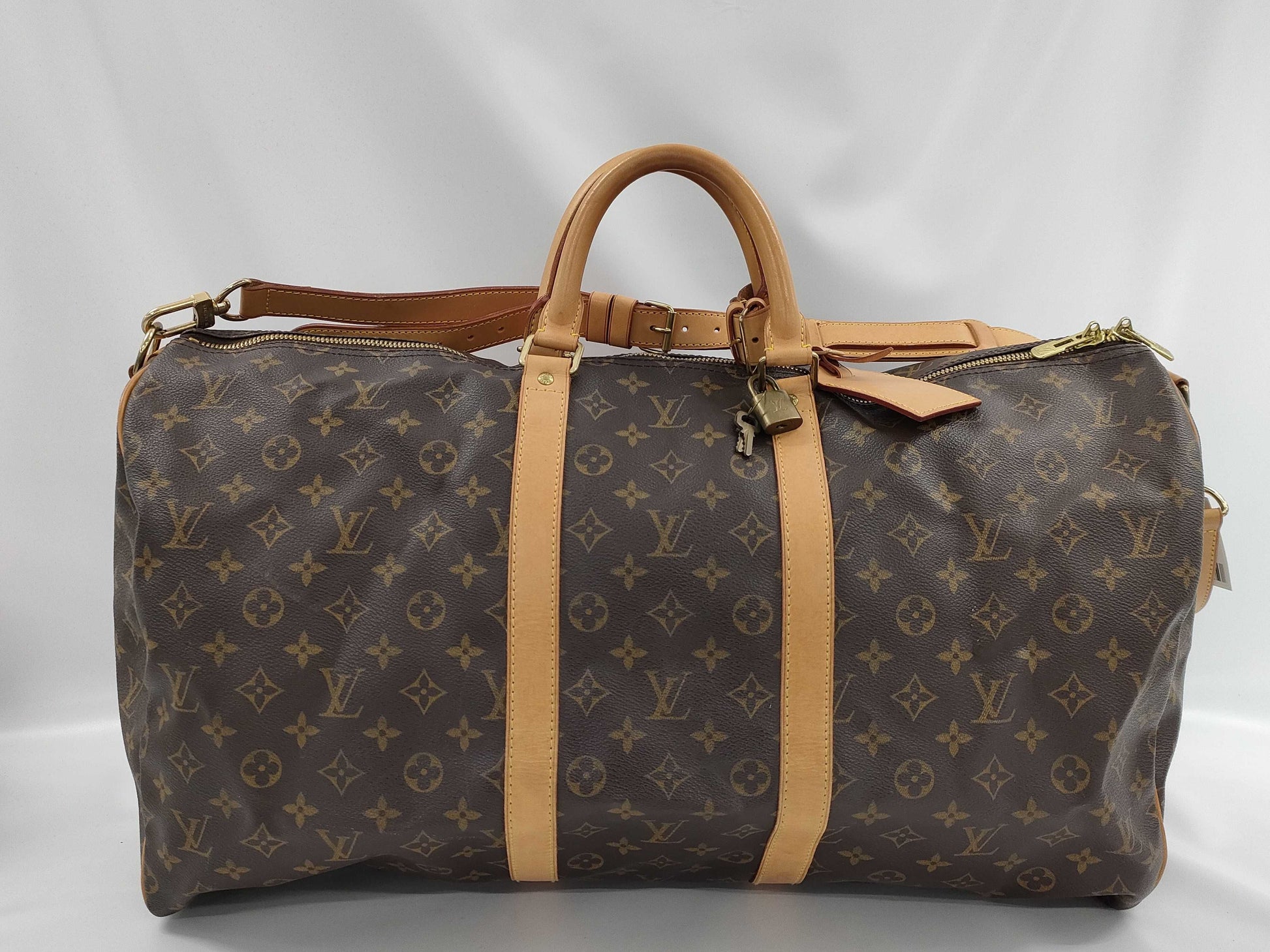 LOUIS VUITTON Monogram Keepall 55 Bandouliere Boston Bag