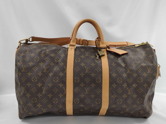 LOUIS VUITTON Monogram Keepall 55 Bandouliere Boston Bag
