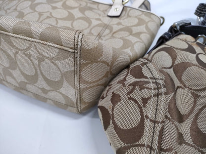 COACH Signature Tote Bag Set with Shoulder Bag