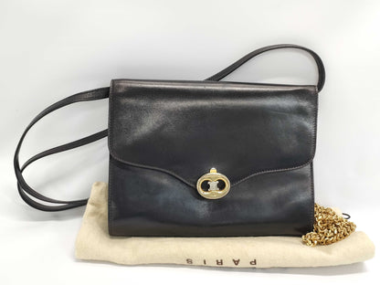 CELINE Sulky Carriage Hardware Shoulder Bag with Interchangeable Chain