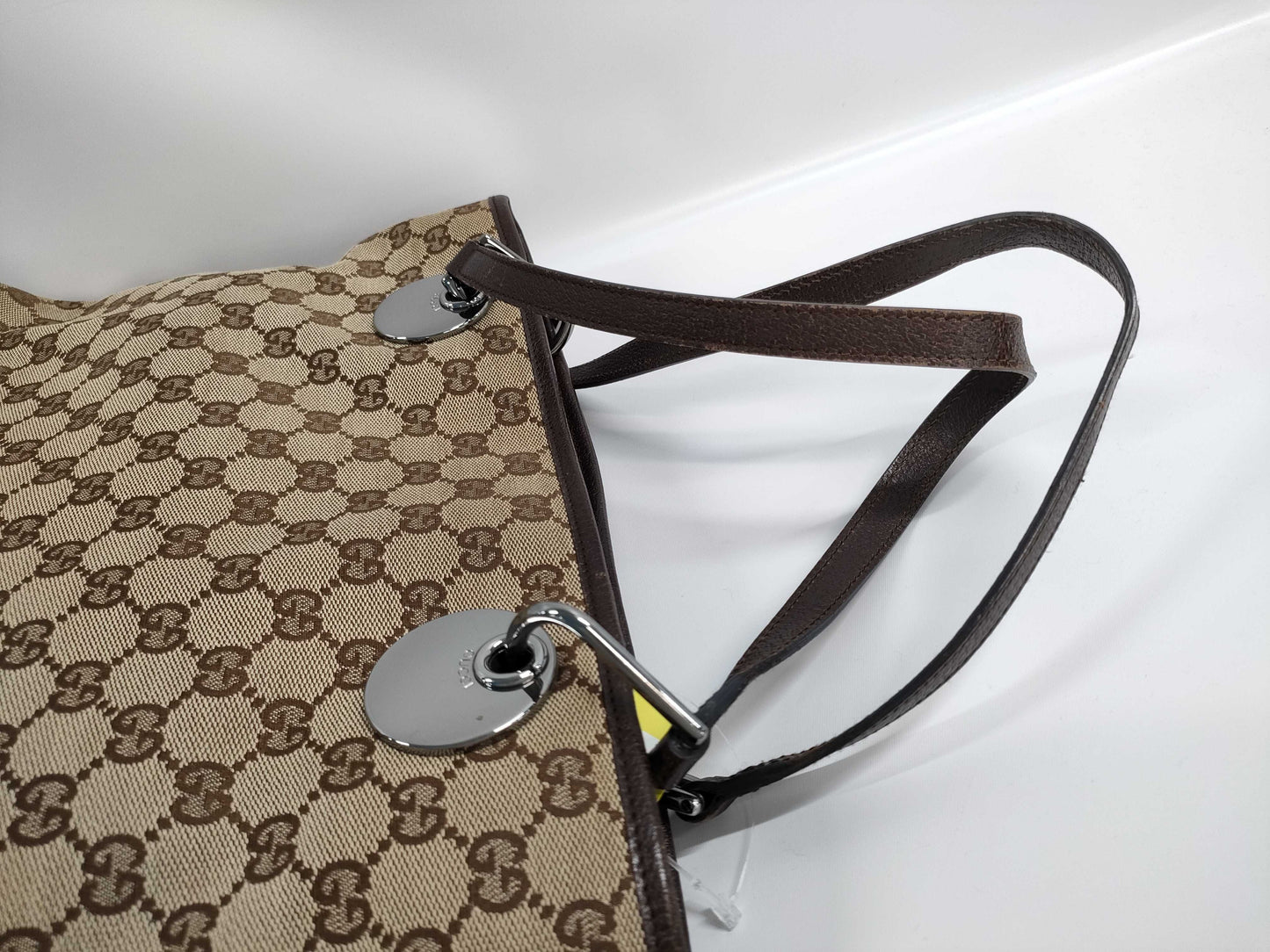 GUCCI GG Canvas x Leather Tote 120837 Tote Bag