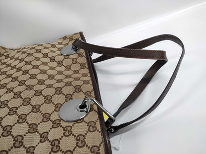 GUCCI GG Canvas x Leather Tote 120837 Tote Bag