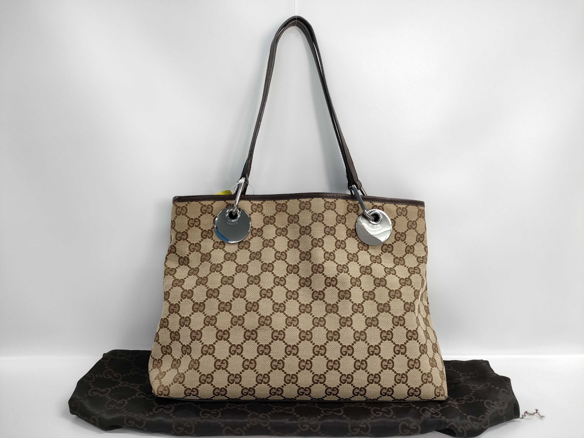 GUCCI GG Canvas x Leather Tote 120837 Tote Bag