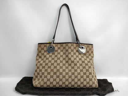 GUCCI GG Canvas x Leather Tote 120837 Tote Bag