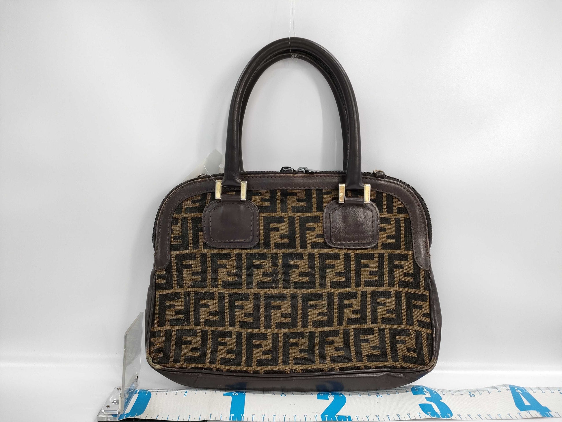 FENDI Zucca pattern leather handbag