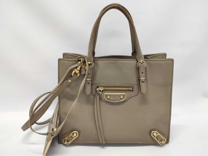 BALENCIAGA Mini Beige Leather Handbag