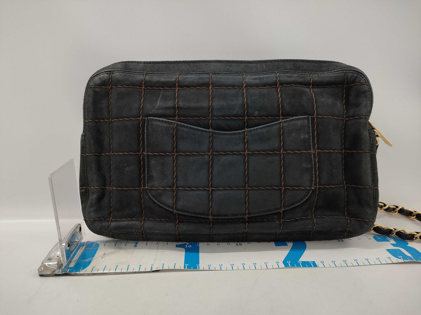 CHANEL Chocobar Suede Chain Shoulder Bag