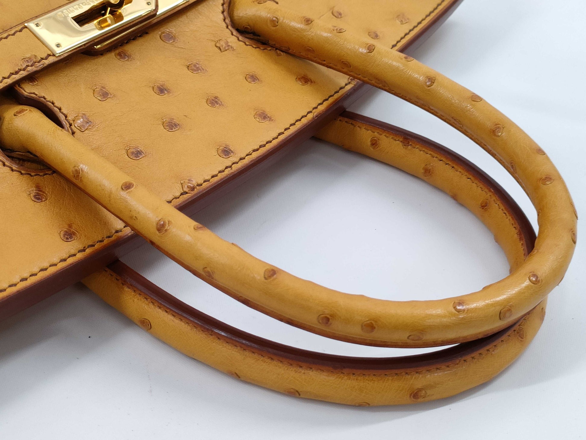 HERMES Birkin 35 Ostrich Handbag with 〇Z Stamp, Brown