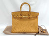 HERMES Birkin 35 Ostrich Handbag with 〇Z Stamp, Brown