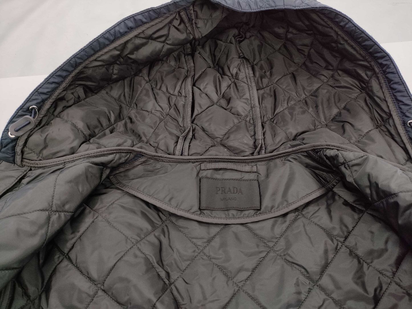 PRADA Plate Down Jacket in Navy