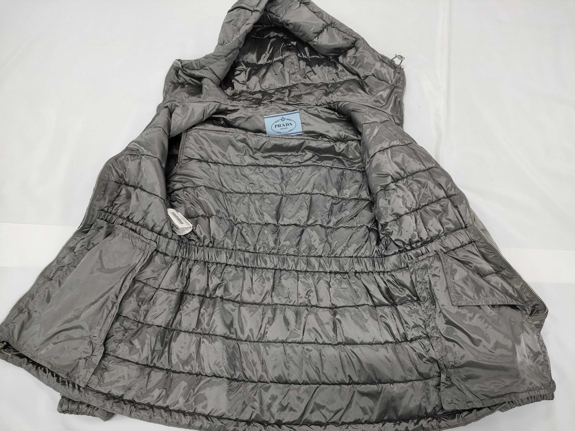 PRADA Plate Down Jacket in Gray