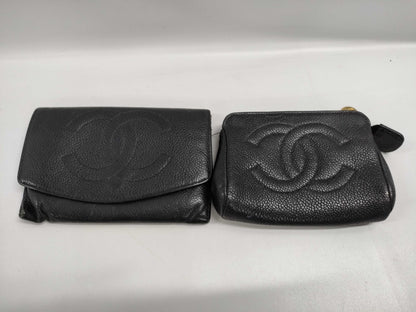 CHANEL Caviar Skin Wallet Set of 2