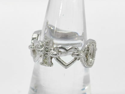 Dior Rhinestone Logo Ring