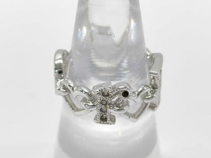 Dior Rhinestone Logo Ring