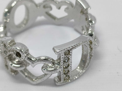 Dior Rhinestone Logo Ring