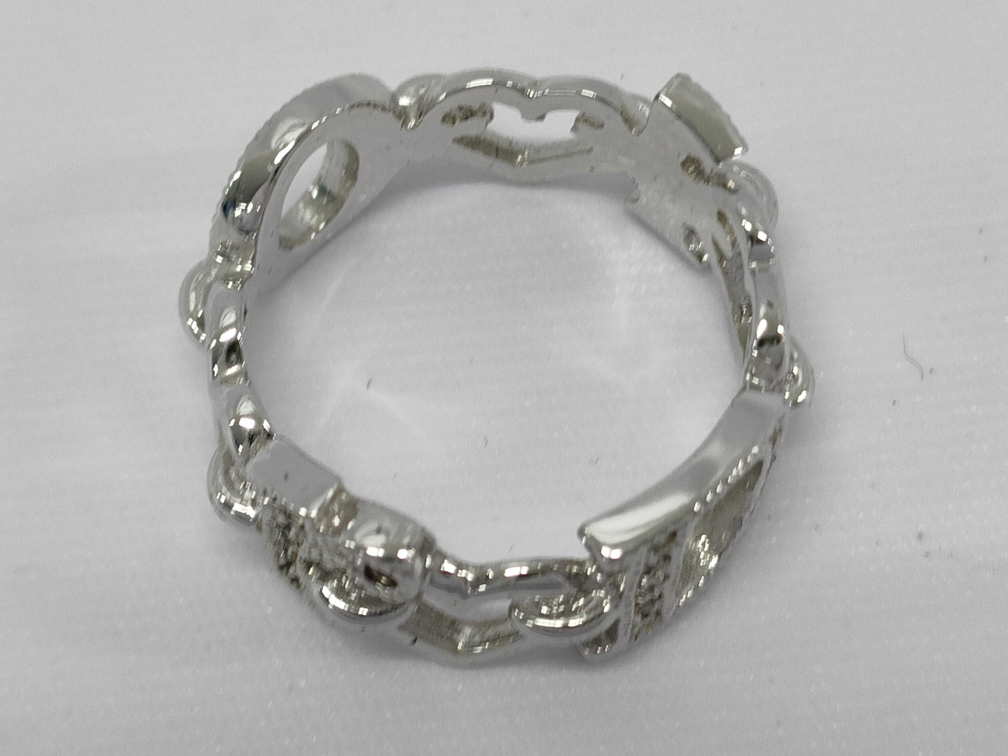 Dior Rhinestone Logo Ring