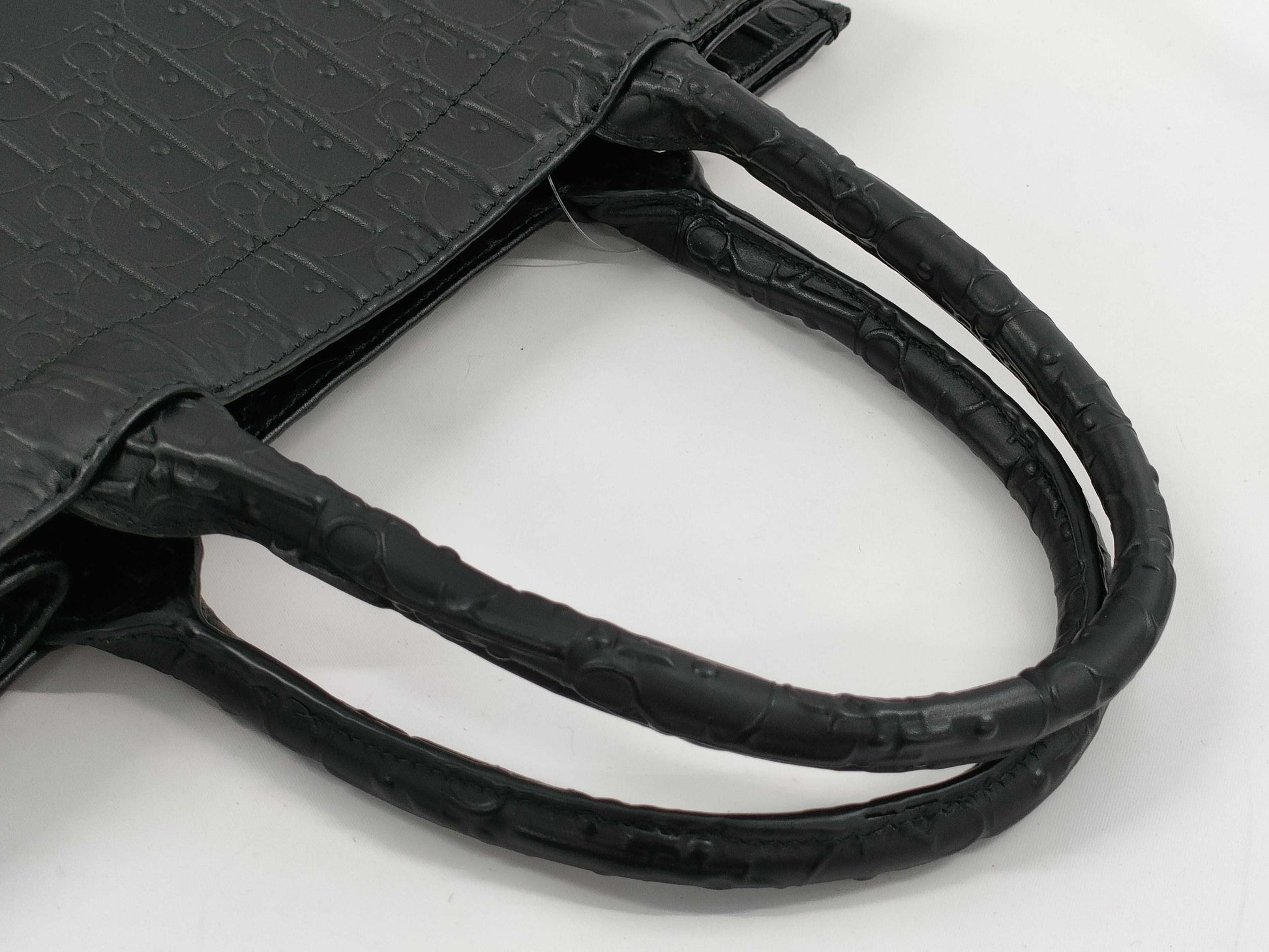 Dior Leather So Black Oblique x Logo Tote Bag