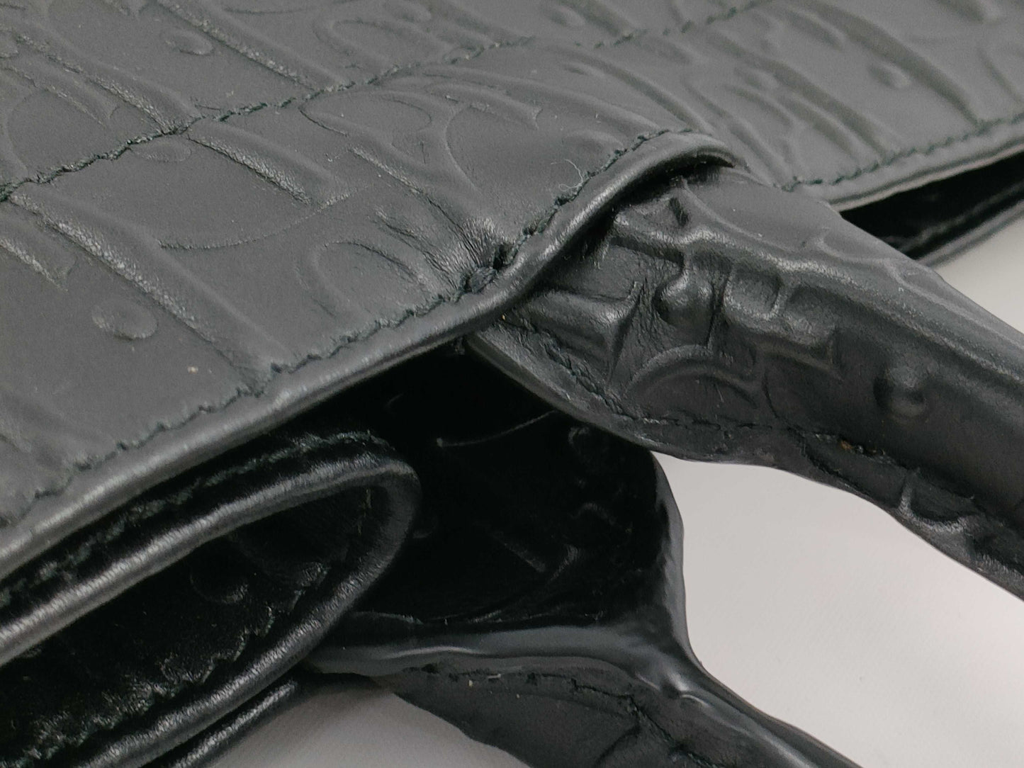 Dior Leather So Black Oblique x Logo Tote Bag