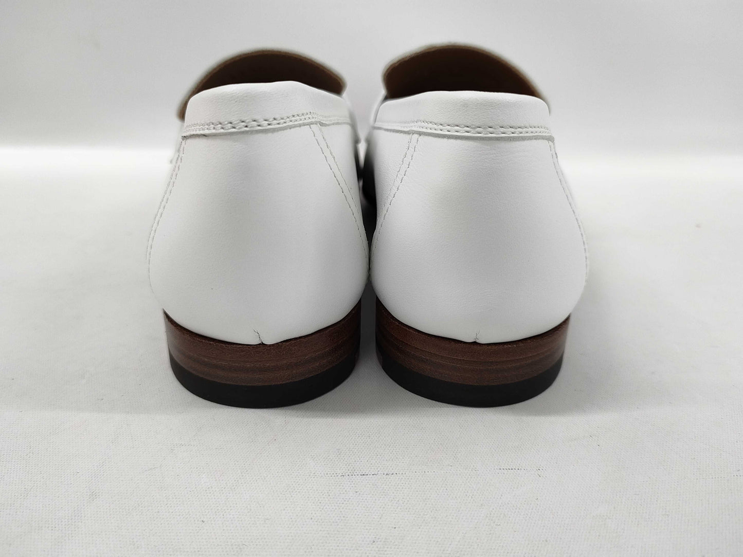 HERMES Moccasin White Pumps