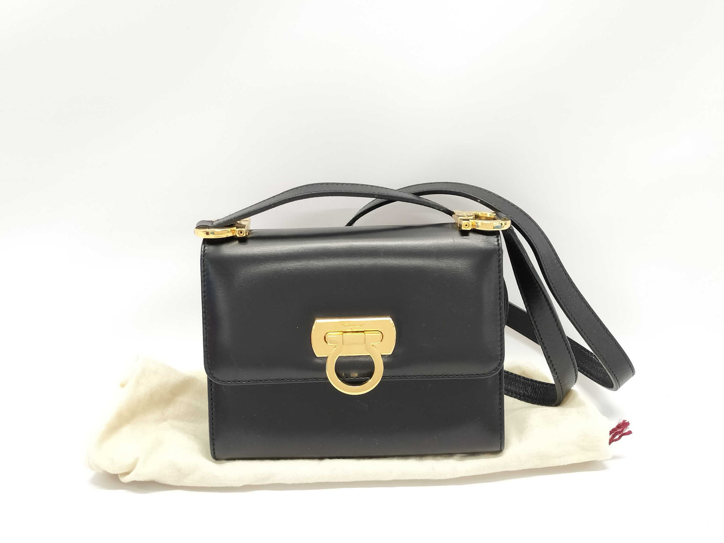 Salvatore Ferragamo Gancini Leather Shoulder Bag