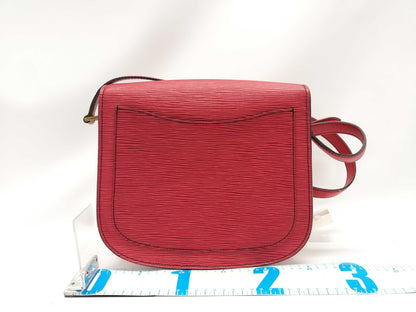 LOUIS VUITTON Epi Saint-Cloud Red Shoulder Bag with Deteriorated Pockets