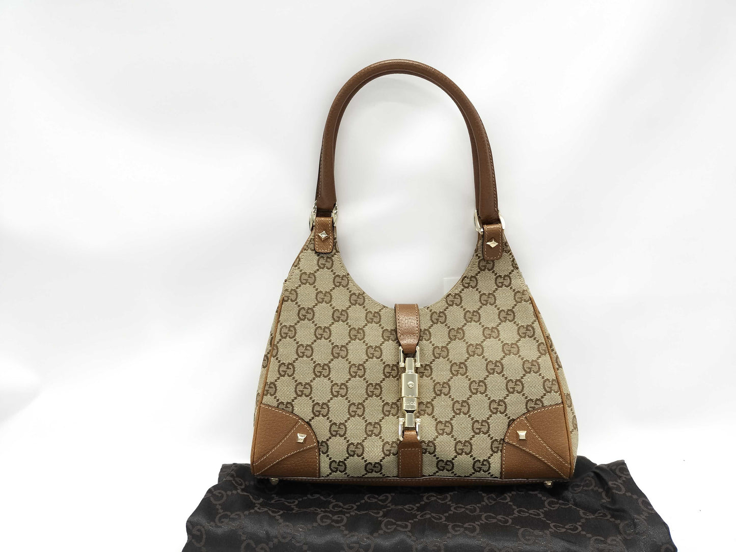 GUCCI GG Canvas 124409 Jackie One-Shoulder Bag 