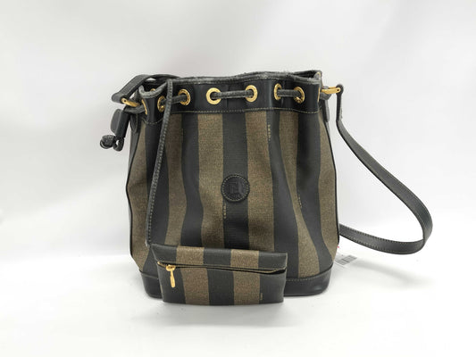 FENDI Pecan Pattern Drawstring Shoulder Bag