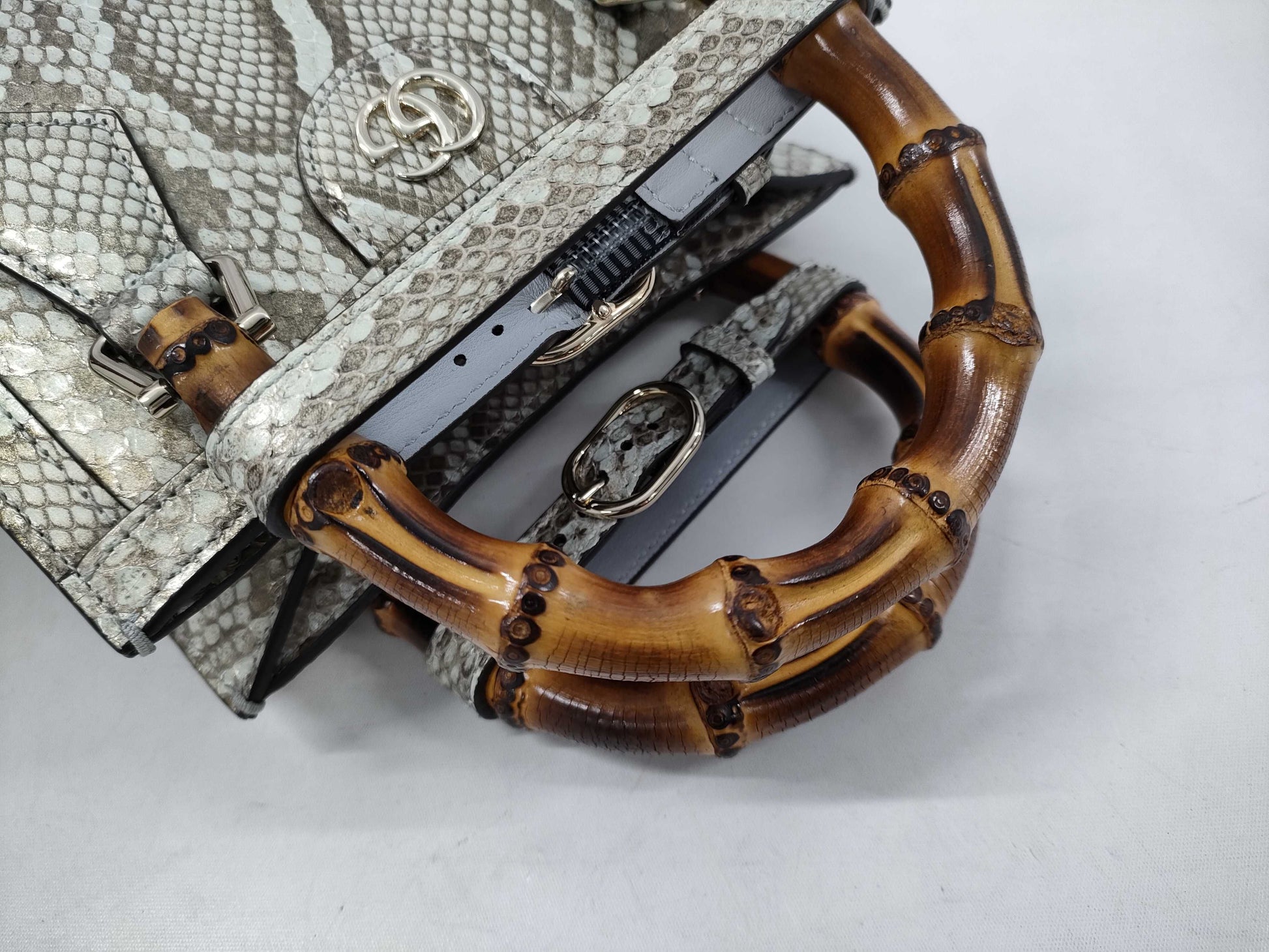 GUCCI Bamboo Diana Small Python Handbag