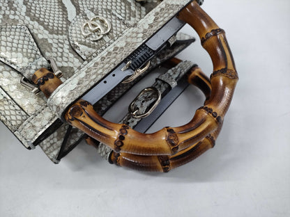 GUCCI Bamboo Diana Small Python Handbag