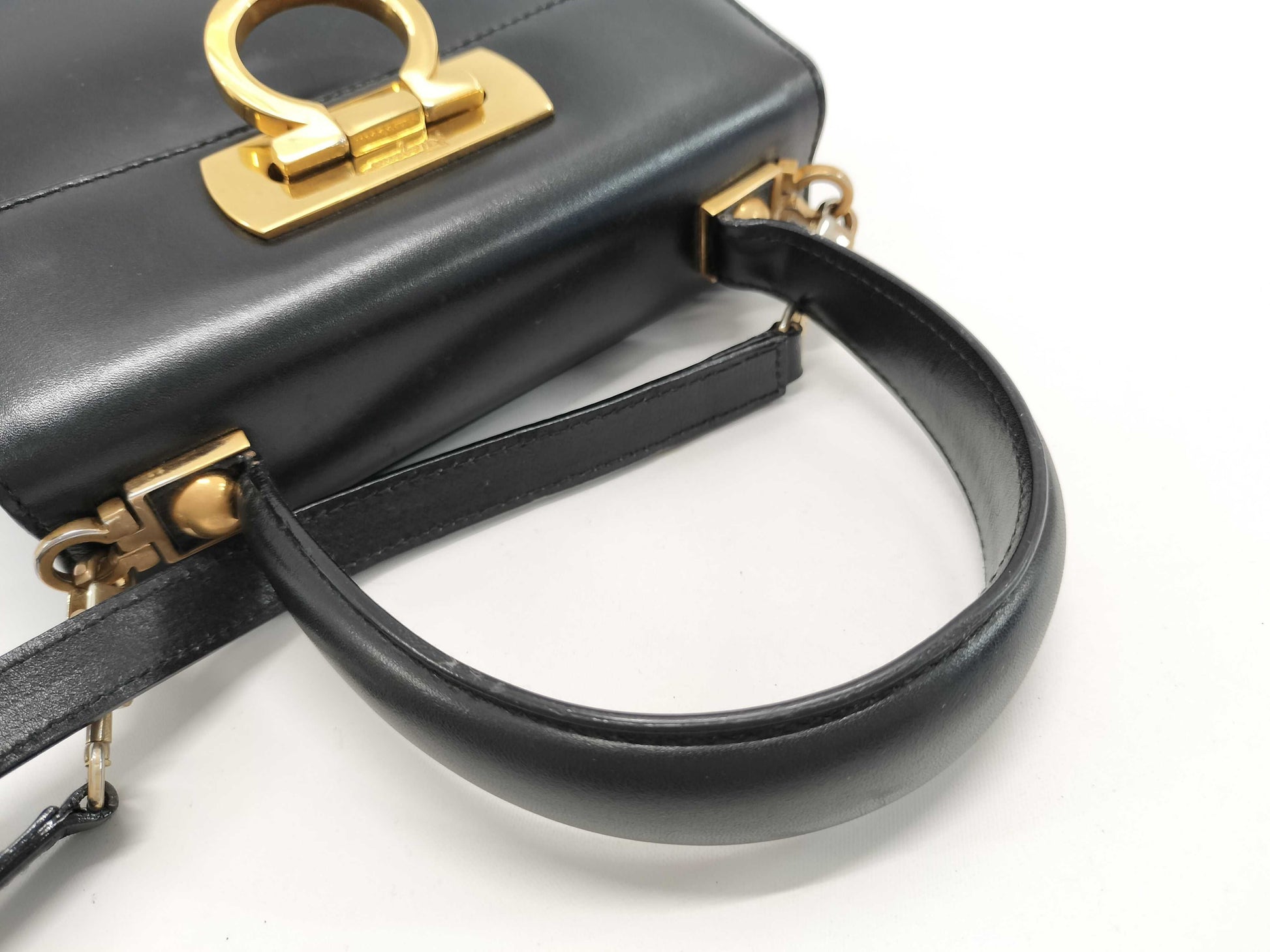 Salvatore Ferragamo Gancini Leather Shoulder Bag