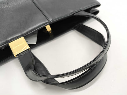 BURBERRY Leather Hand Square Plate Handbag
