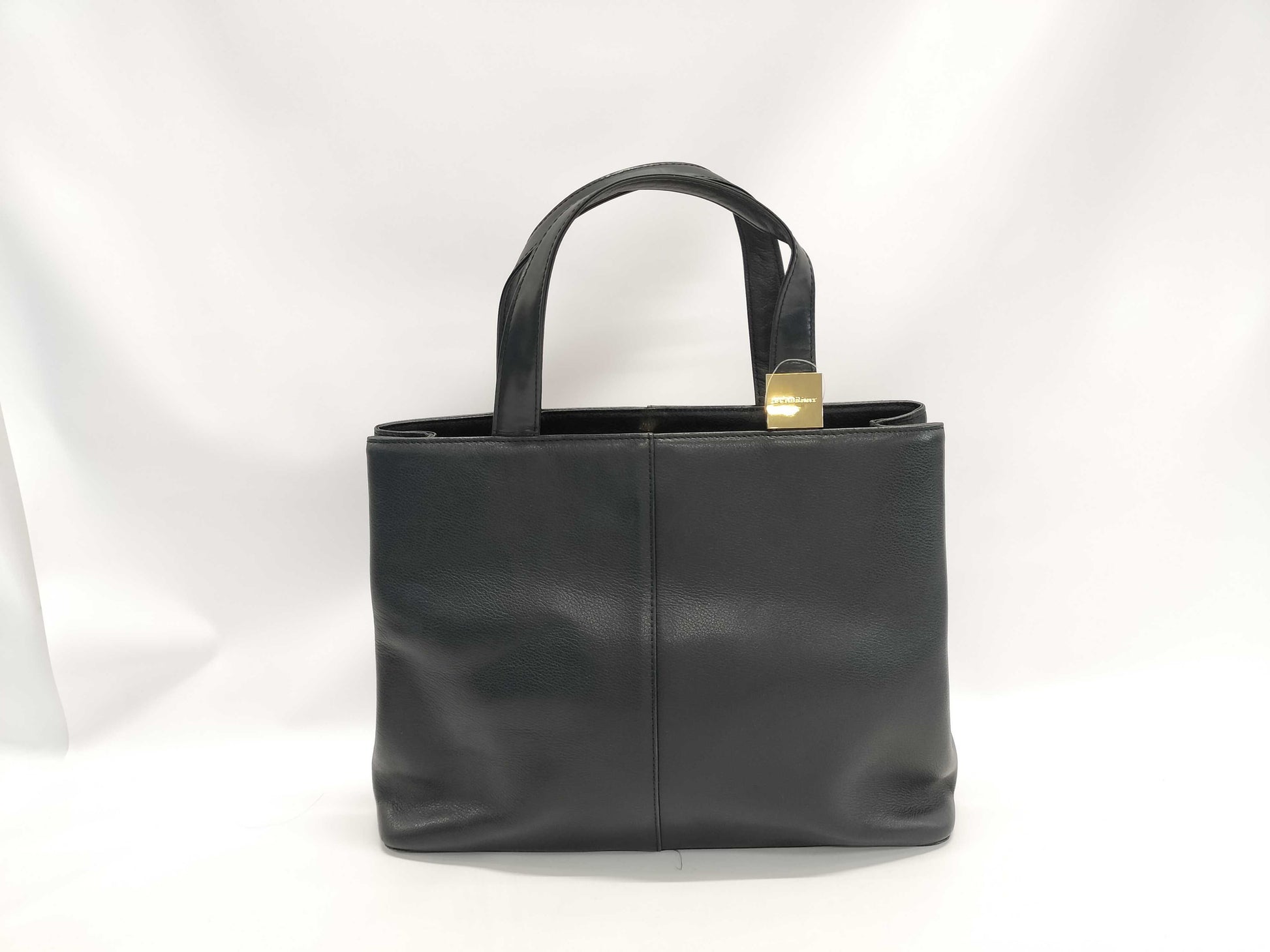 BURBERRY Leather Hand Square Plate Handbag