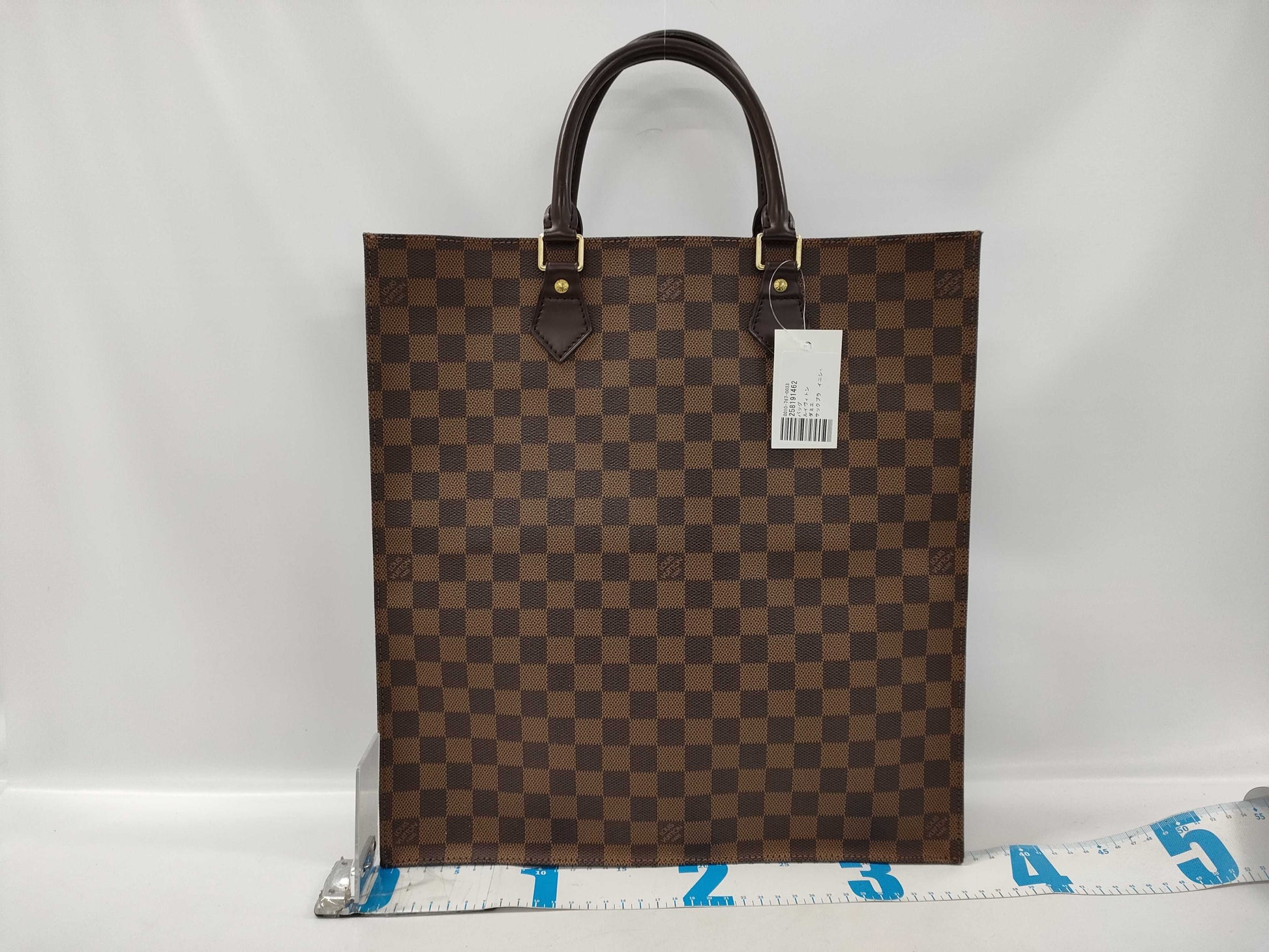 LOUIS VUITTON Damier Sac Plait Tote Bag with Initials