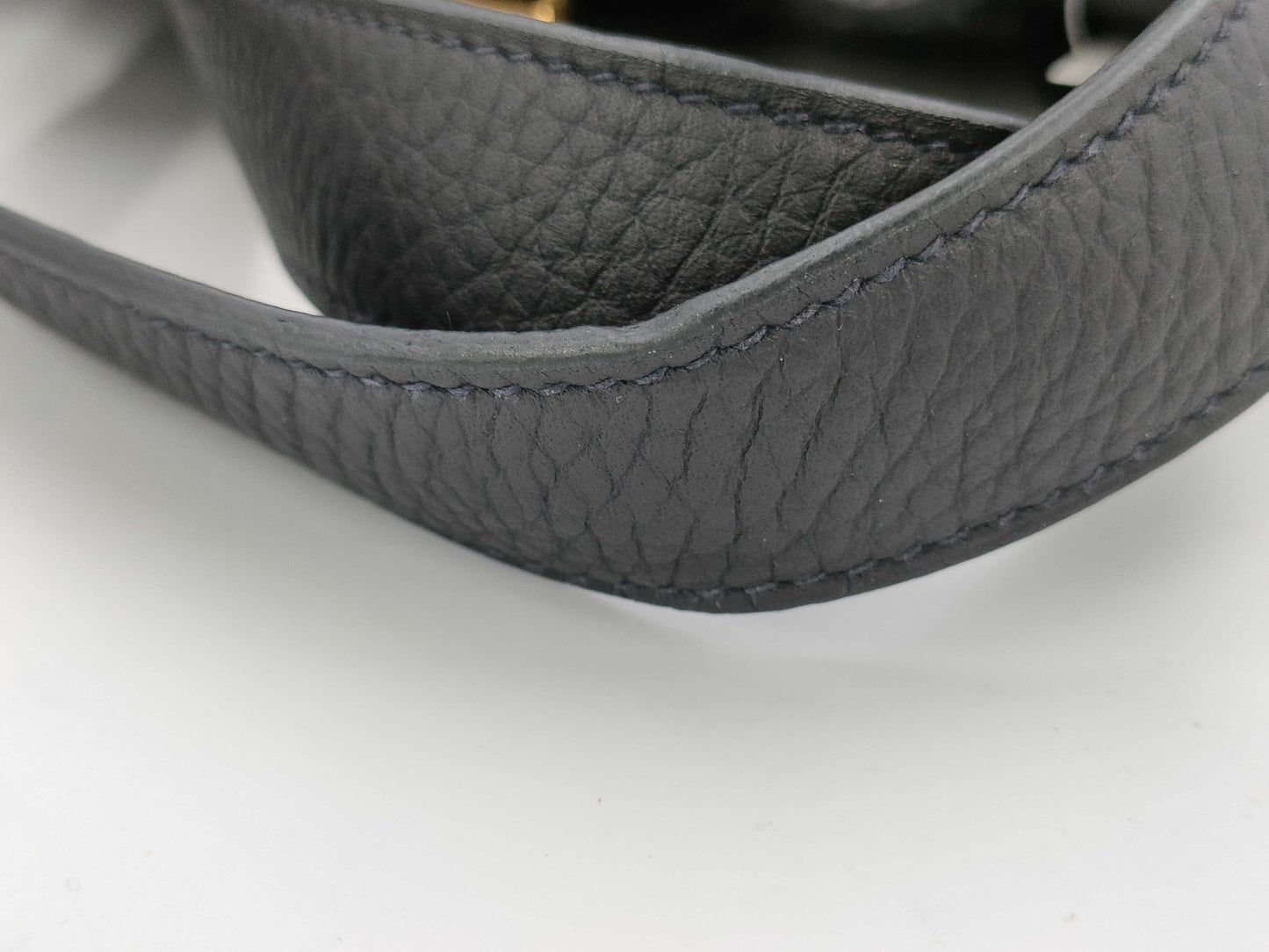 HERMES Picotin Lock PM Handbag, Taurillon, Navy Blue, GD Hardware, U Stamp