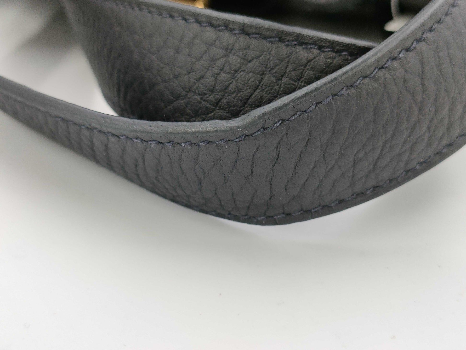 HERMES Picotin Lock PM Handbag, Taurillon, Navy Blue, GD Hardware, U Stamp