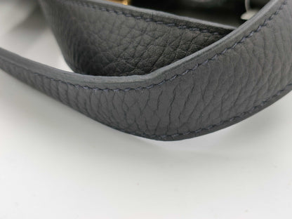 HERMES Picotin Lock PM Handbag, Taurillon, Navy Blue, GD Hardware, U Stamp