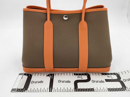 HERMES Garden Party TPM Toile x Negonda Silver Hardware K Stamped Handbag