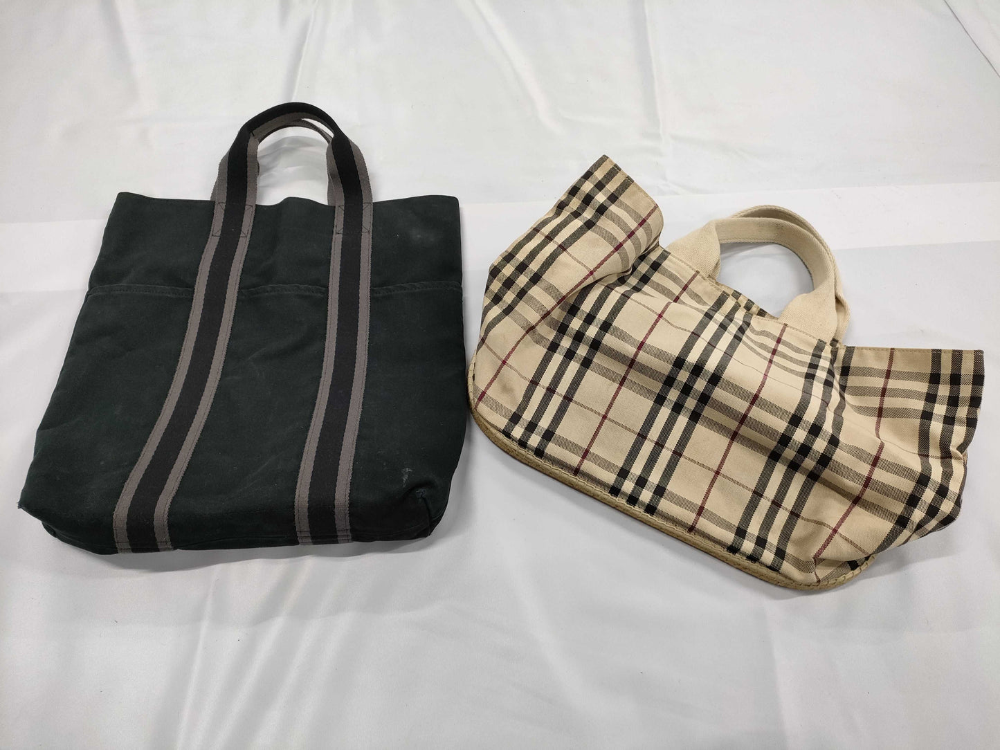 HERMES Foul To Cabas/Burberry Bag Set Tote Bag