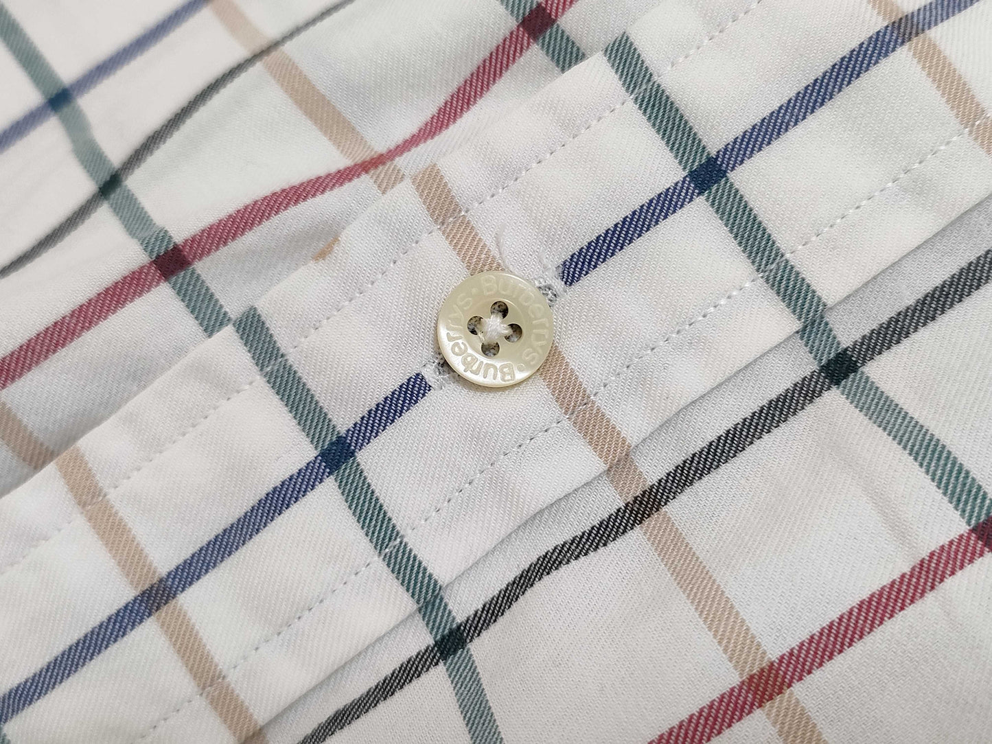 BURBERRY □Burberrys Collarless Shirt 100% Cotton Shirt
