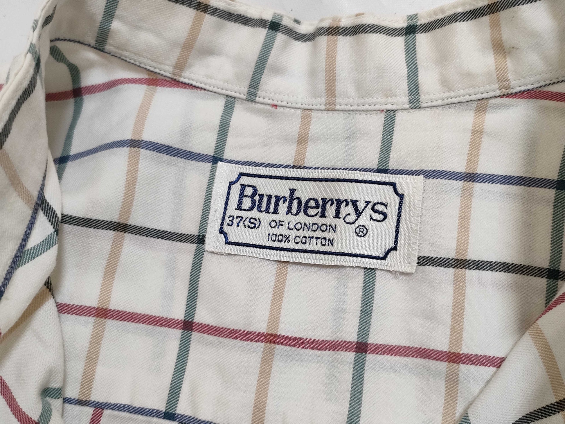 BURBERRY □Burberrys Collarless Shirt 100% Cotton Shirt