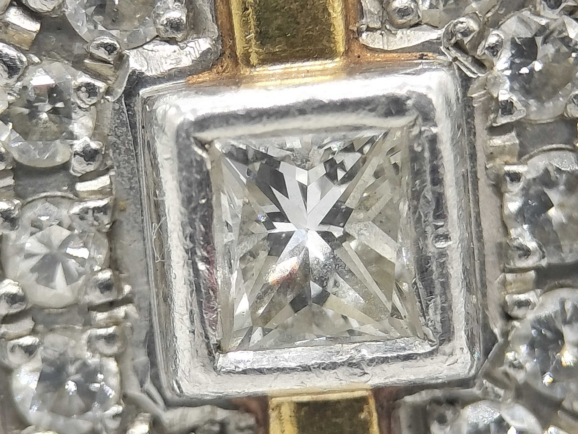 D0.24ct/0.20ct Pt900/K18 16.8g Ring 